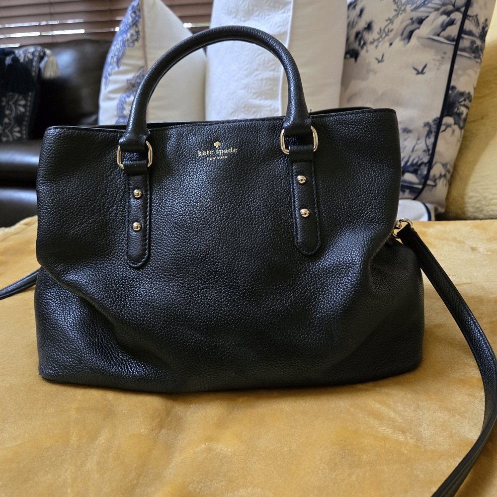 Kate Spade Black Pebbled Leather Shoulder Bag